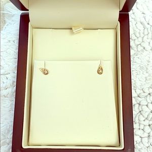 Gold and diamond Leaf earrings